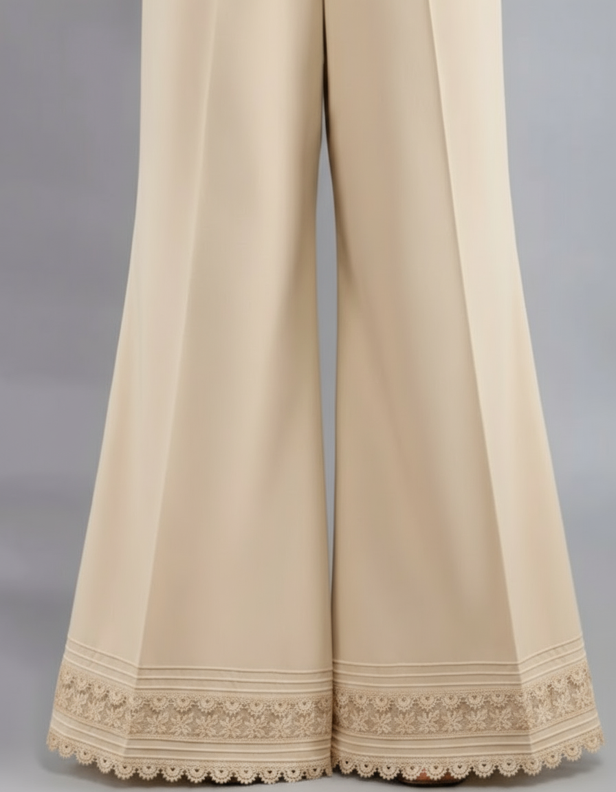 Lace with pintex bell bottom