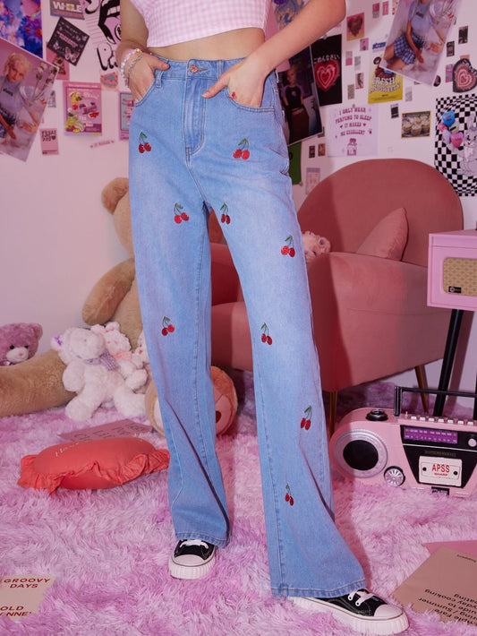 Printed Jeans Straight