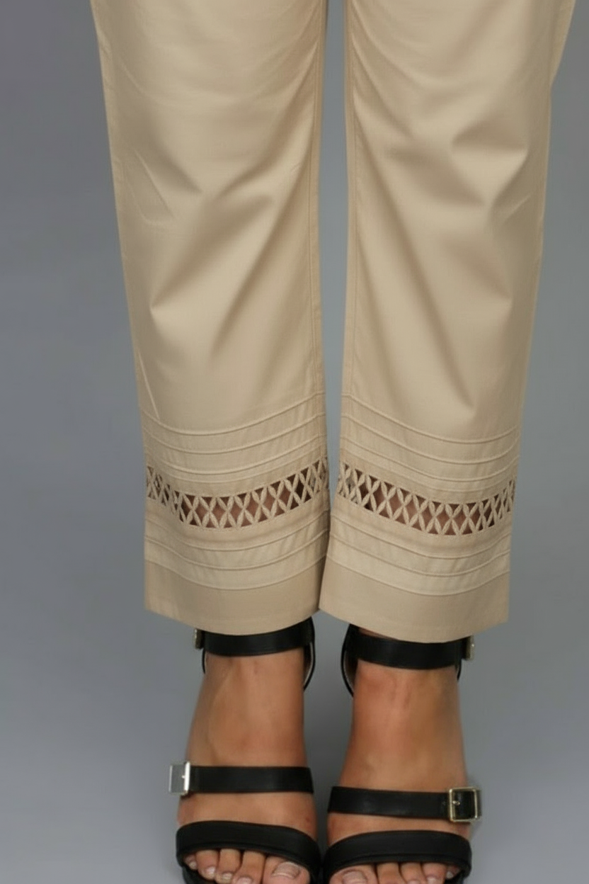 Lace and pintex  trouser