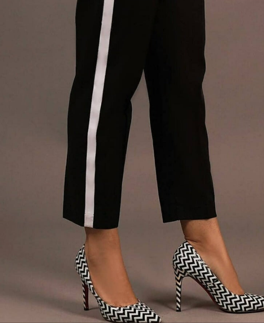 Satin Strips straight trouser