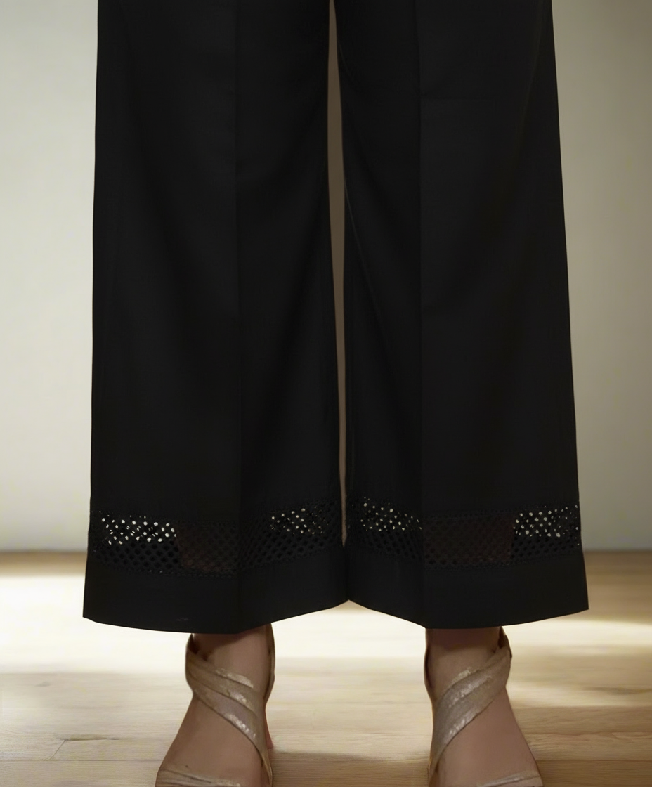 Net lace style wide leg trouser