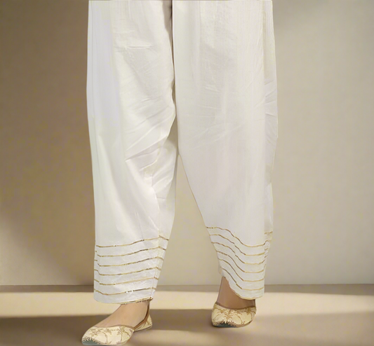 Zari lines lace belt shalwar