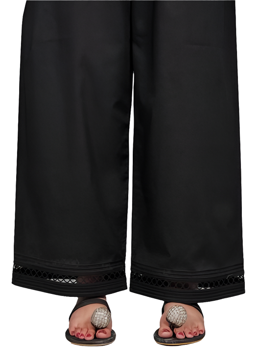 O lace with pintex wide leg pants