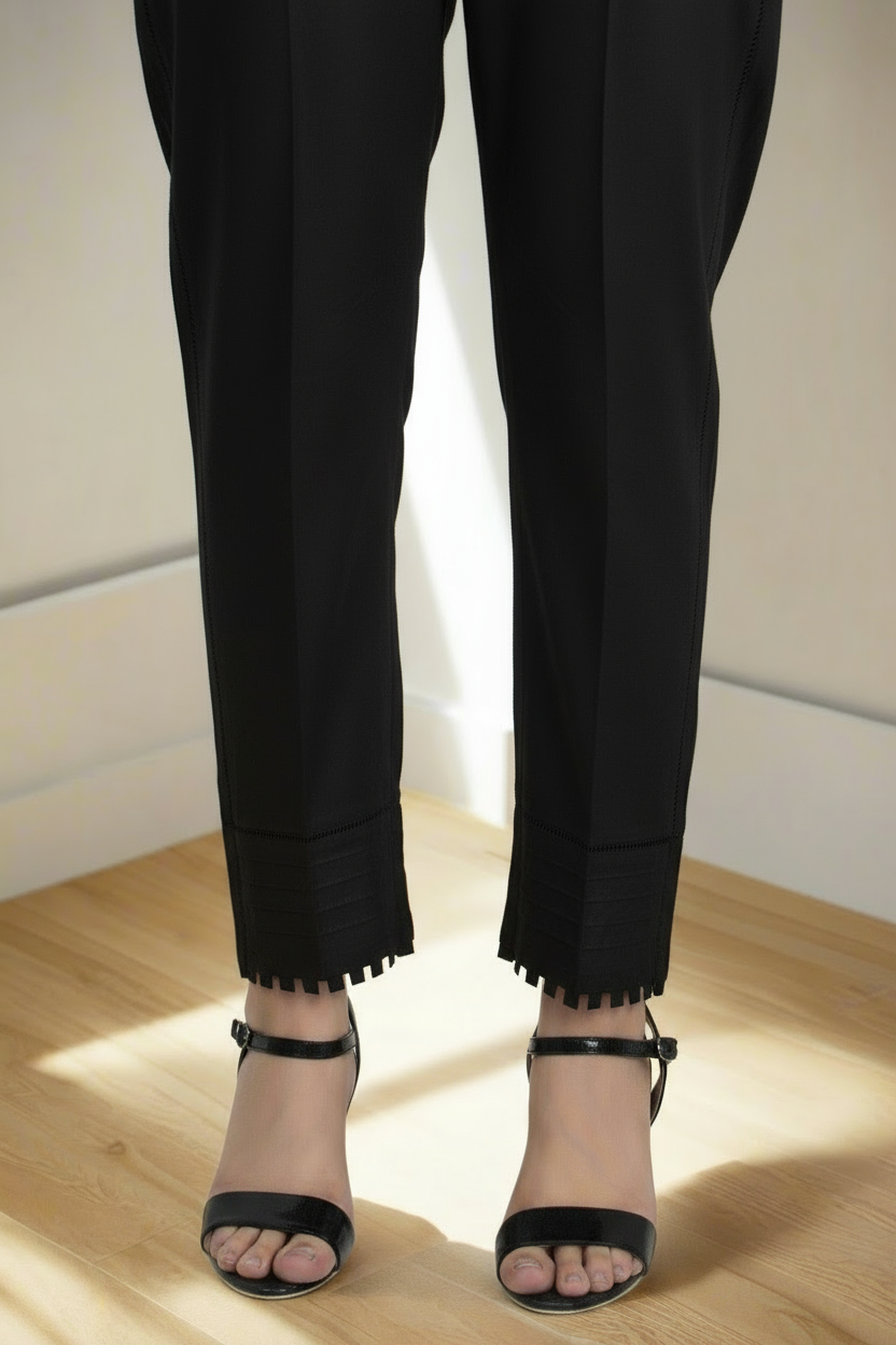 Pintex and box design straight trouser