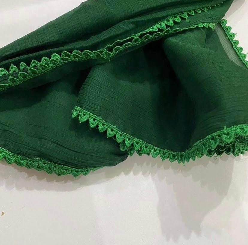 Georgette  lace duppatta