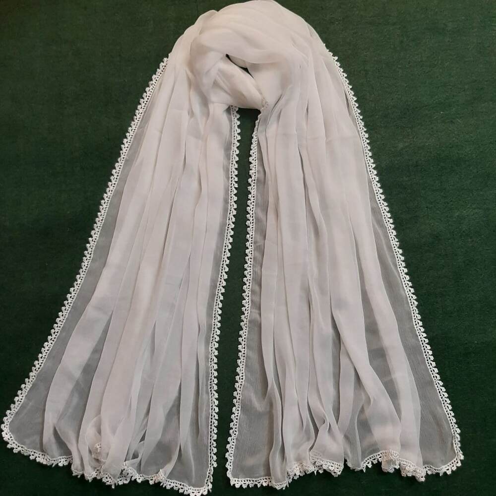Georgette  lace duppatta