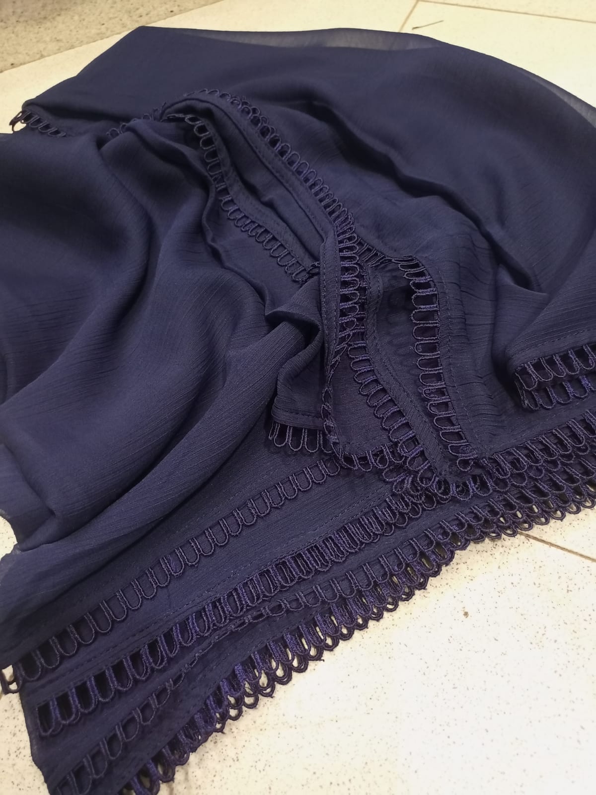 Georgette  lace duppatta