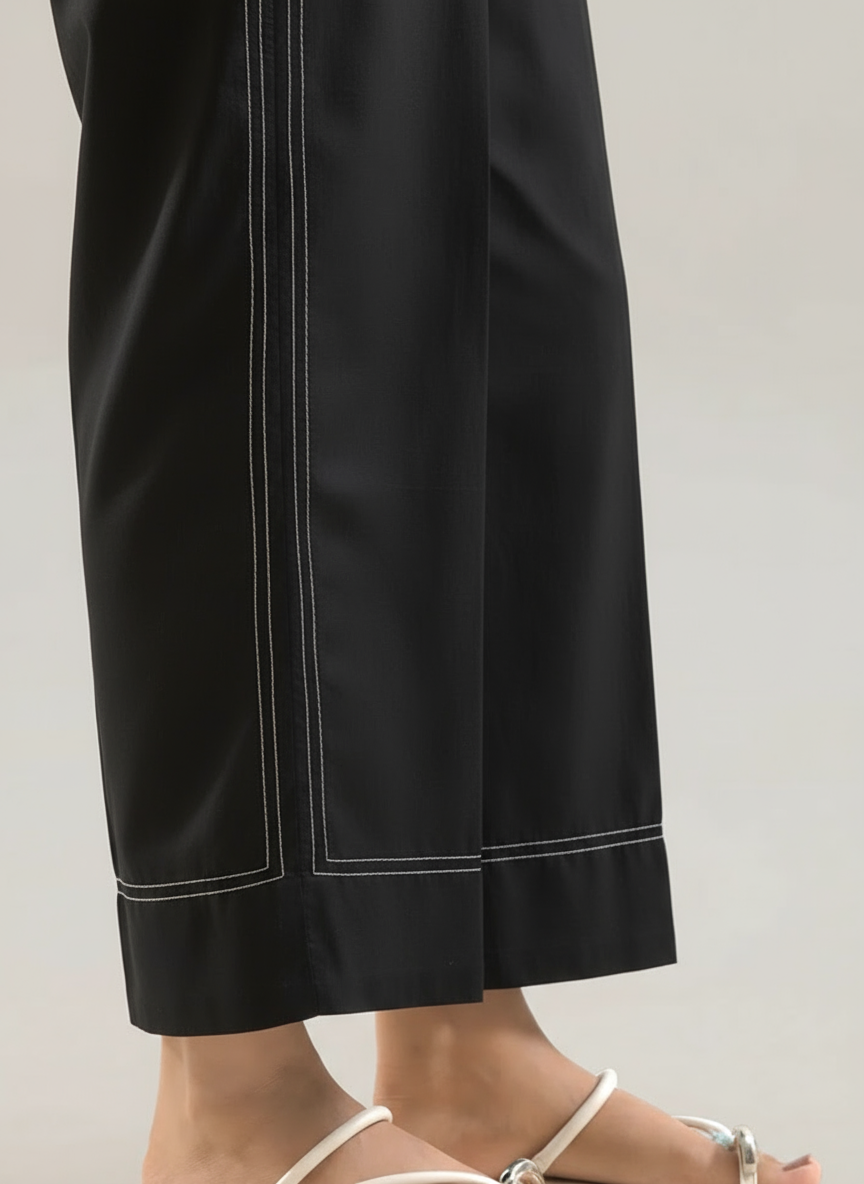 Black stitched 2 piece shirt trouser