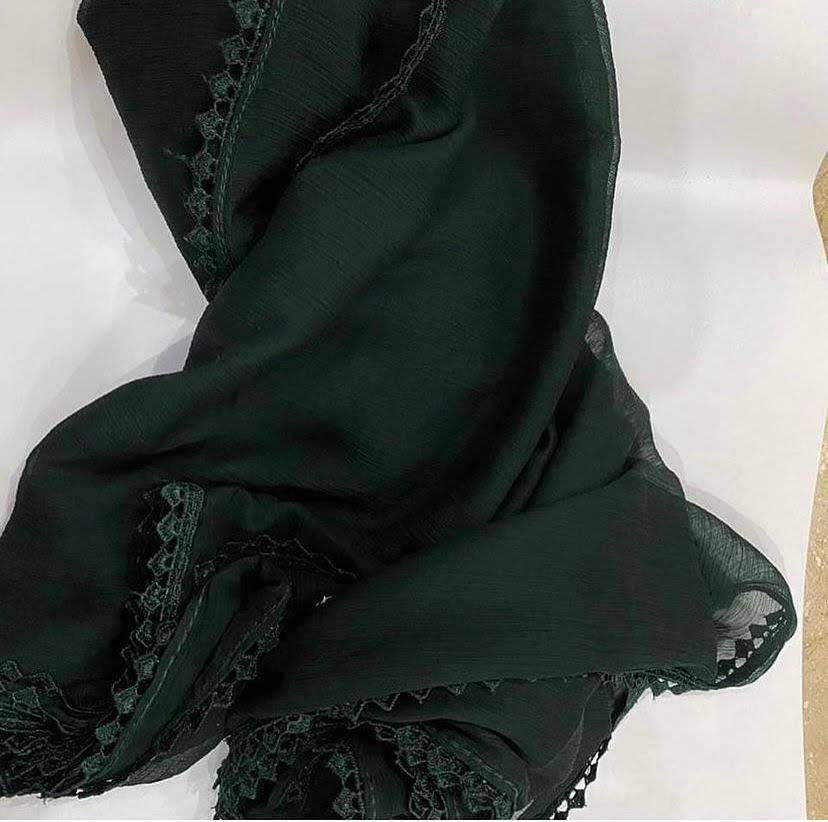 Georgette  lace duppatta