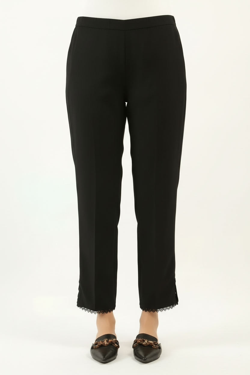 Cut lace straight trouser