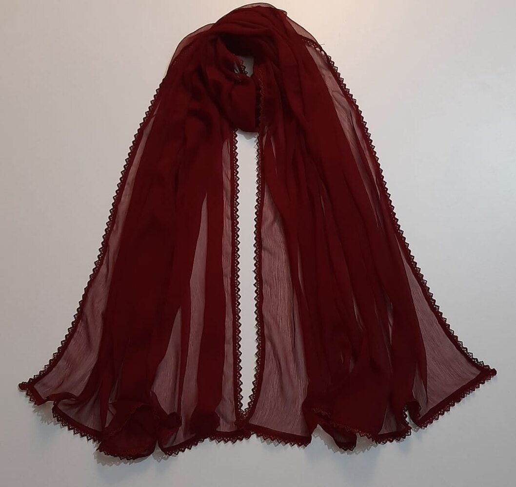 Georgette  lace duppatta