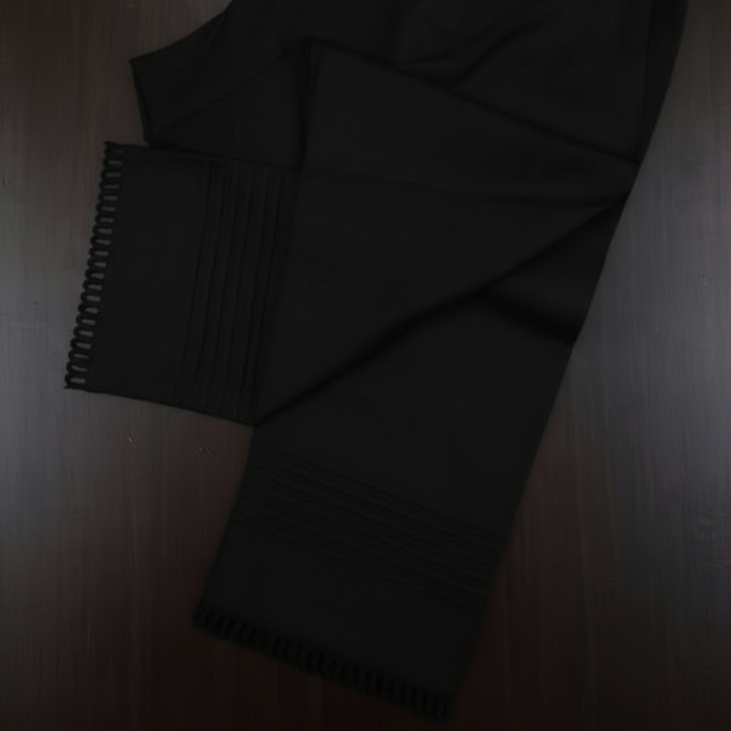 U lace with pintex straight trouser