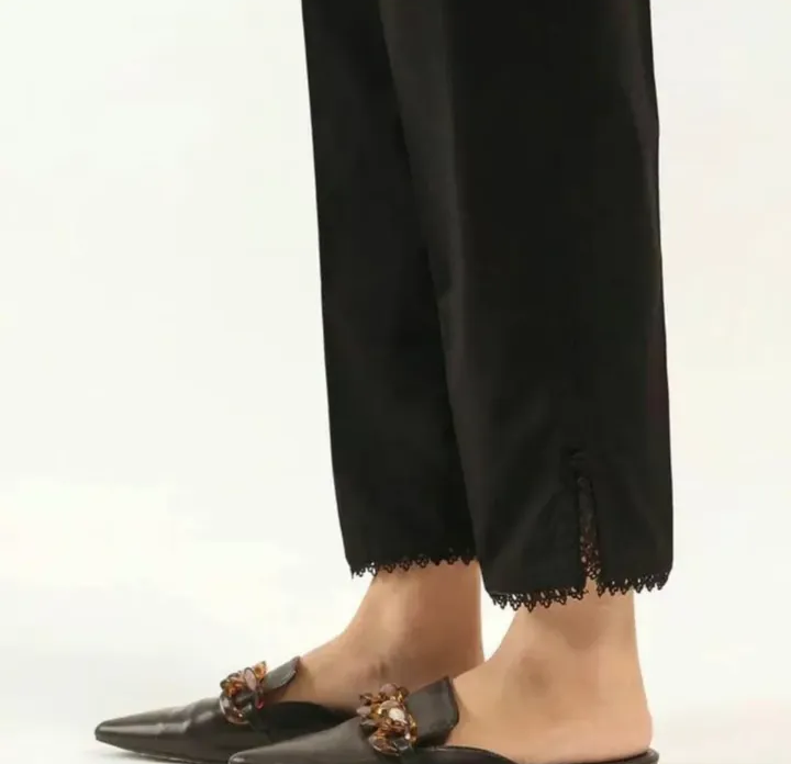 Cut lace straight trouser