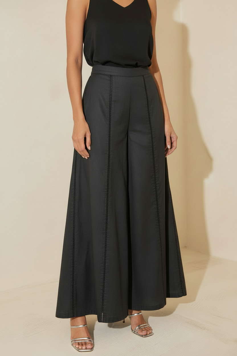 Embellished flared ijaar cotton