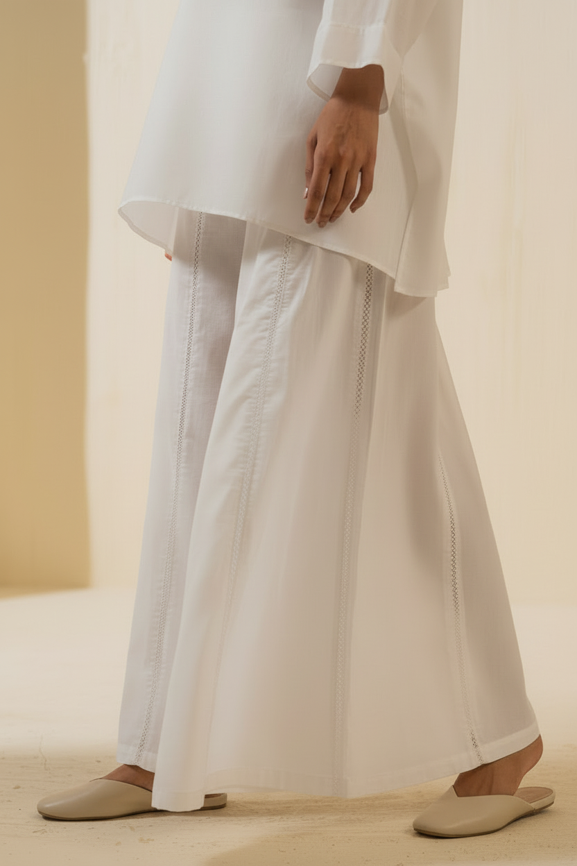 Embellished flared ijaar cotton