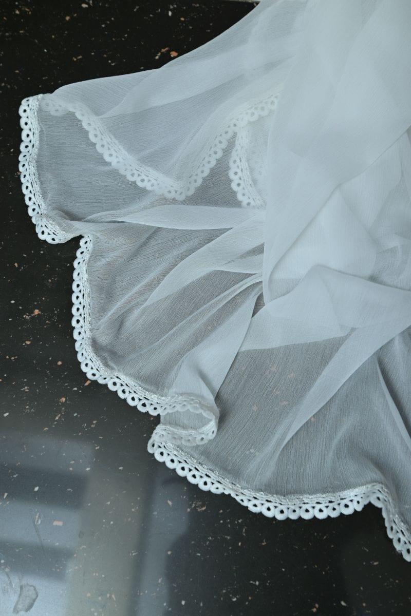 Georgette  lace duppatta