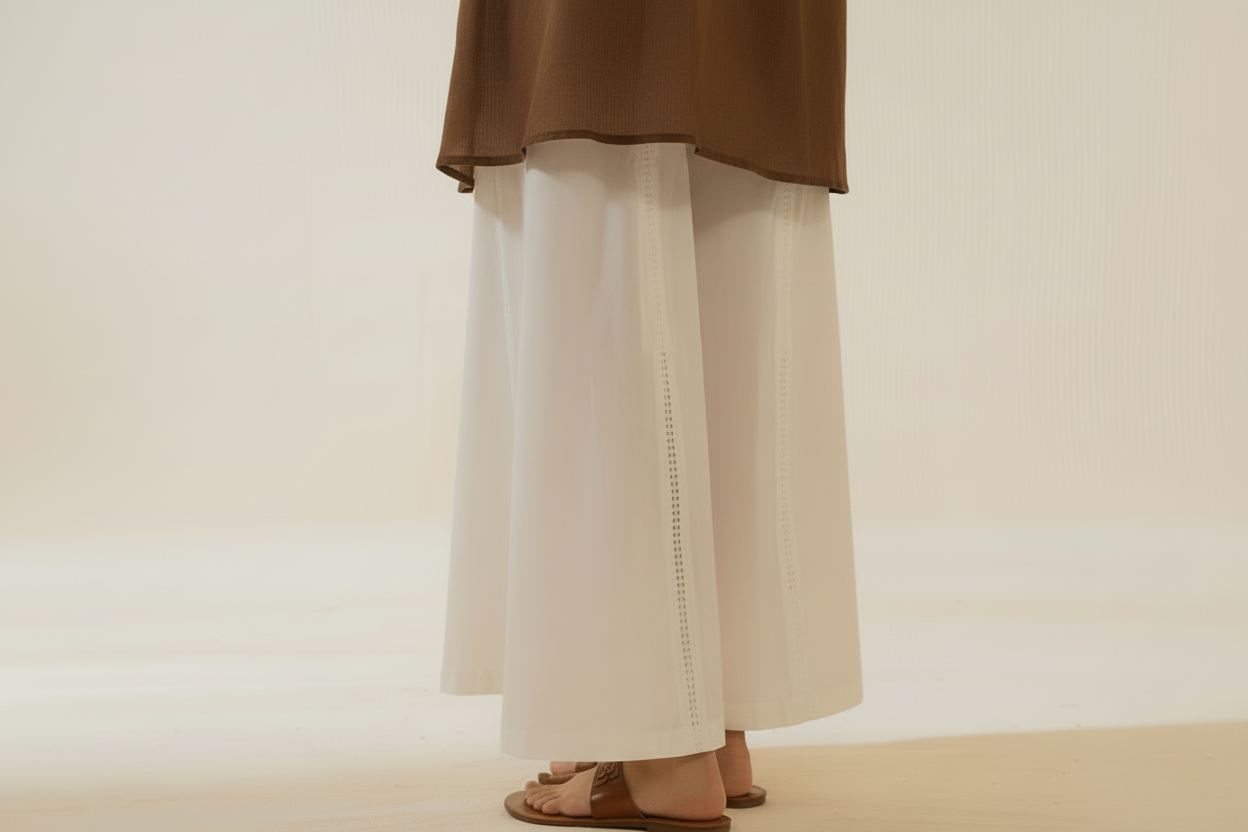 Embellished flared ijaar cotton