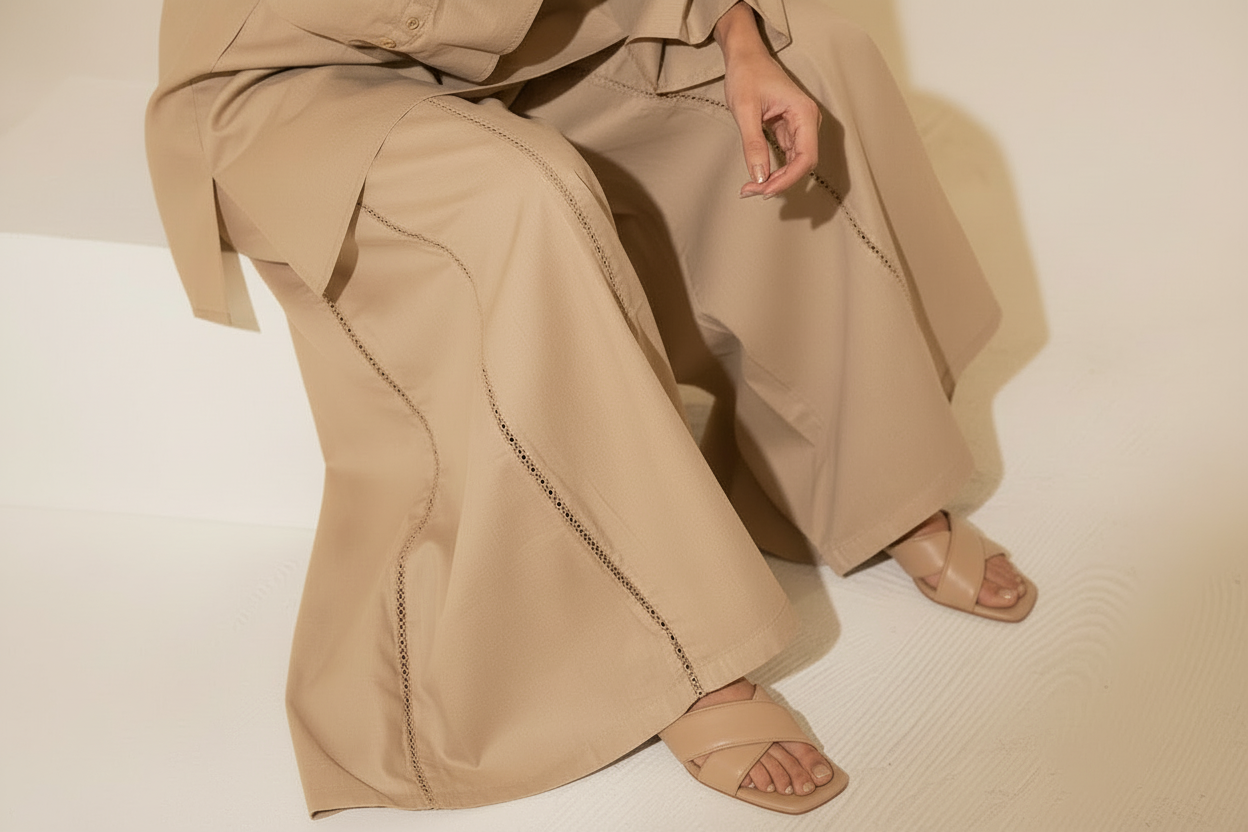 Embellished flared ijaar cotton