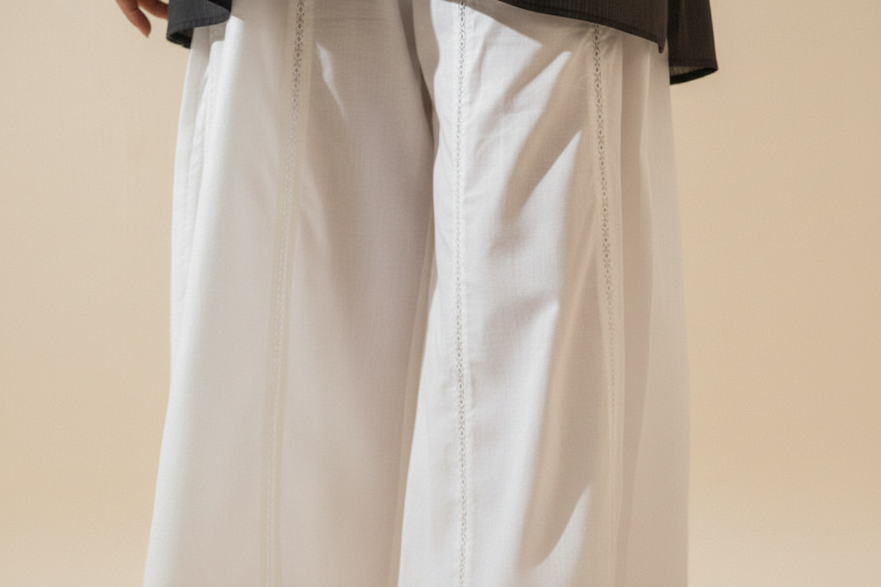 Embellished flared ijaar cotton